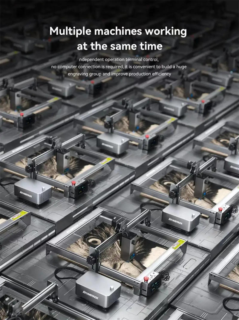 Description Picture 3 of itemATOMSTACK X20 S20 Pro 130W Wifi Laser Engraving Machine CNC Router Printer Cutting Machine DIY Wood Glass Metal Marking