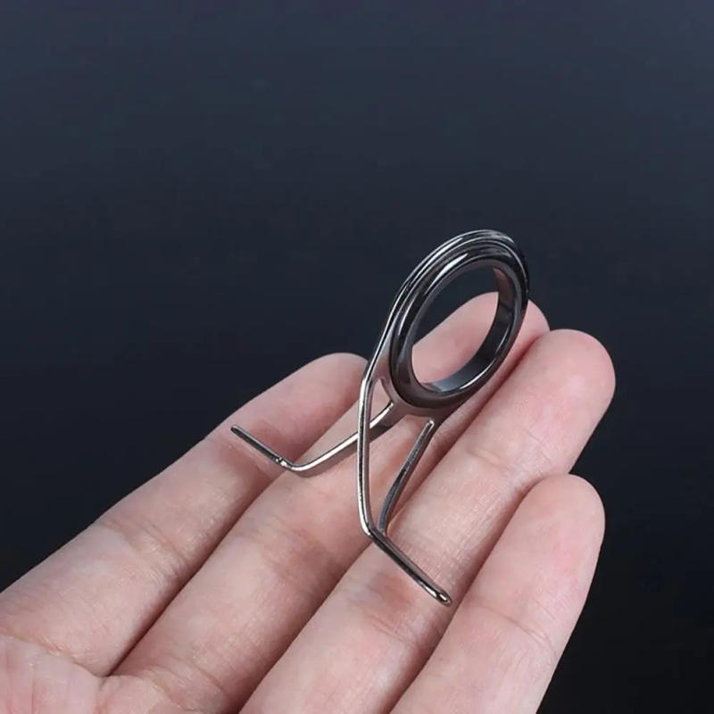 Description Picture 4 of item7 PCS Casting Fishing Rod Guide 0.5/0.6/0.8/1.1/1.4/1.8cm Diameter Rock Stainless Steel Frame Baitcasting Eye Line Ring