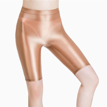 Shiny Sports Shorts Sexy Underwear Half Length Pants Elastic Yoga Gym Athletic Running Trunks Bermudas Trousers Fitness Leggings