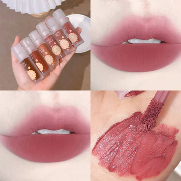 6 Colors Velvet Nude Brown Liquid Lipstick Waterproof Long Lasting Velvet Matte Red Lip Gloss Lip Tint Korean Makeup Cosmetics