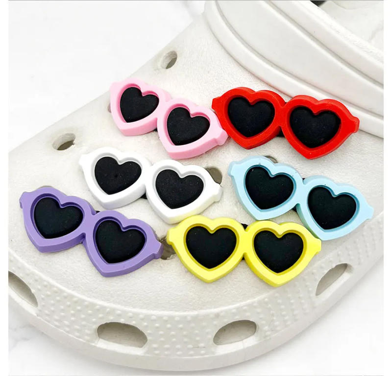 Description Picture 4 of itemCartoon Colorful Sunglasses PVC Shoe Charm Sandals Accessories Shoe Buckle Decor Fit Pins Jibz For Crocs Charms Kid Party Gift