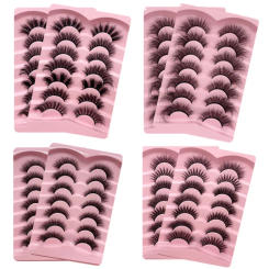 7/5Pairs False Eyelashes 3D Super Fluffy Wispy Faux Mink Eyelashes Cat/Fox Eye Effect Dramatic Lashes Eyelash Extension Makeup