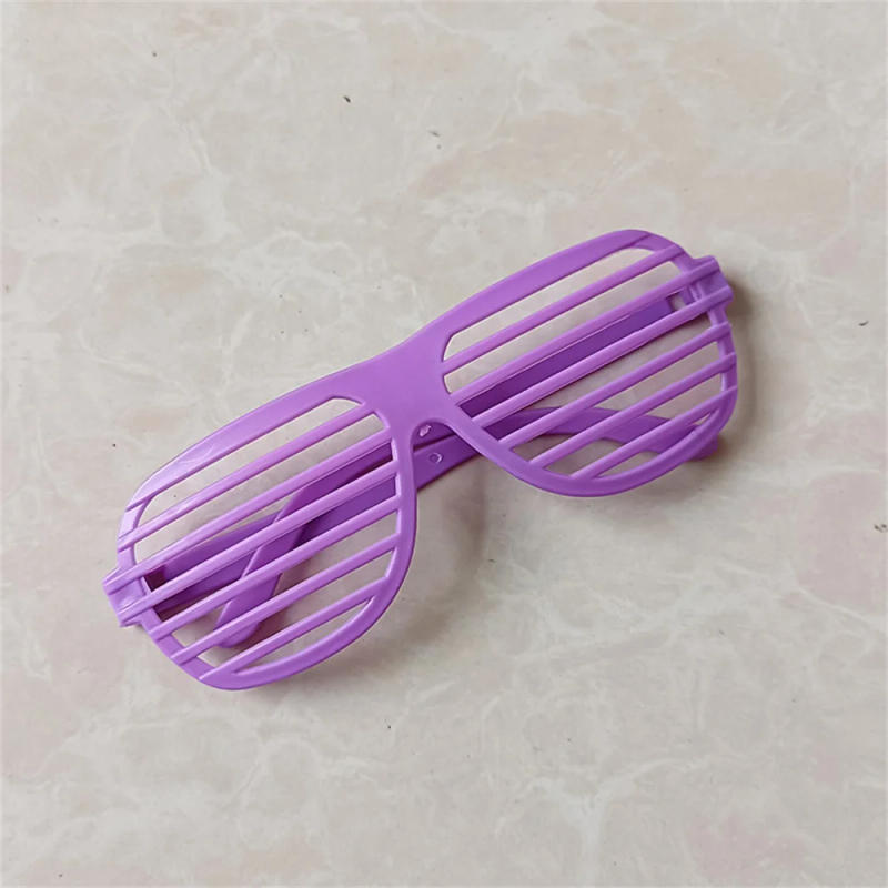 Description Picture 6 of item6Pcs Neon Color Shutter Style Glasses 80's Party Slotted Sunglasses for Kids Adults 80s Retro Rock Pop Star Disco Dress-Up Party