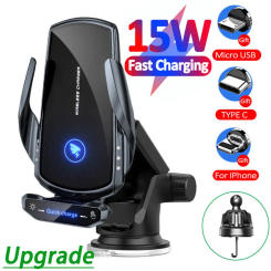 15W Car Wireless Charger Magnetic Auto Car Phone Holder Mount For iPhone 14 Samsung Xiaomi Infrared Induction  Fast Charging