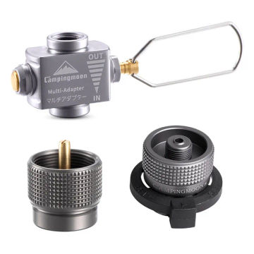 Outdoor Gas Adapter Tripod Butane Canister Adapter Collapsible Gas Stove Connector Gas Lamp Tank Stand Camping Equipment