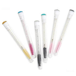 Cute 1pc Disposable Eyelash Brush Crystal Eyelash Brush With Dust-proof Tube Eyebrow Comb Makeup Brush Beauty Cosmetic Tools