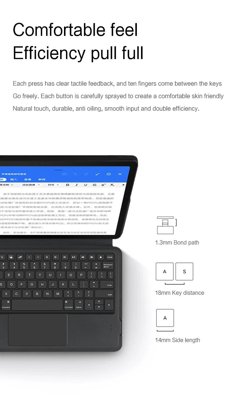 Description Picture 6 of itemAJIUYU Keyboard Case For Samsung Galaxy Tab S9 11 inch 2023 Tablet SM-X710 X716B X718U Smart Cover TrackPad TouchPad Keyboards