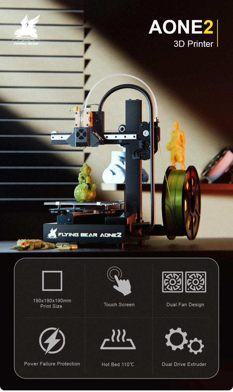 Description Picture 2 of itemFLYING BEAR 3D Printer Aone 2 Easy Leaning Using High Precision DIY Machine Kit