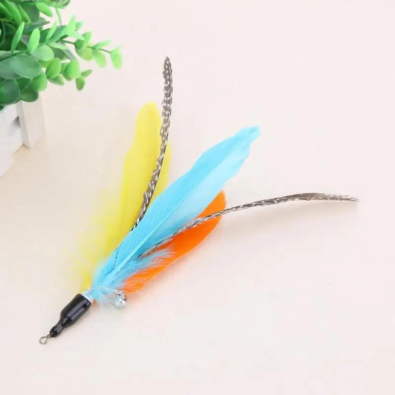 Description Picture 5 of item5-30 Pcs/Lot Random Colorful Cat Toys Feather Replacement Head Interactive Play Training Feather Refill Cat Wand Pet Products