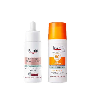 Original Eucerin 50ml Sunscreen/30ml Serum/set Oil Control Waterproof SPF50+ Sunscreen And Spot Lightening Brightening Essence