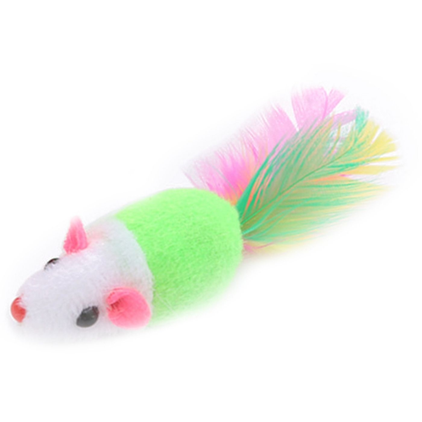 Description Picture 2 of item1Pcs Cute Pet Cat Toys False Mouse Pet Cat Toys Mini Playing Toys Lightweight Funny With Colorful Feather Plush Mini Mouse Toy