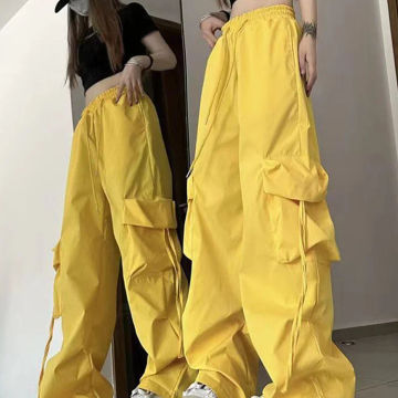 Women Hip Hop Streetwear Cargo Pants Fashion Big Pockets Y2K Harajuku Trousers Loose Causal Wide Leg High Waist Female Pants