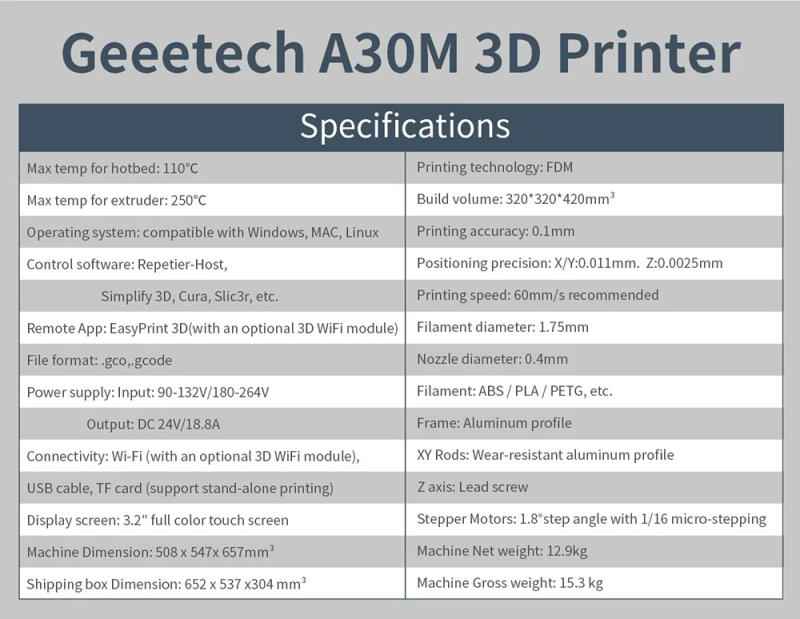 Description Picture 4 of itemGEEETECH A10M A10T/A30T 3D Printer Mix-color Upgrade GT2560 V4.0/4.1B Controlboard Open Source 220x220x250mm LCD2004 FDM CE