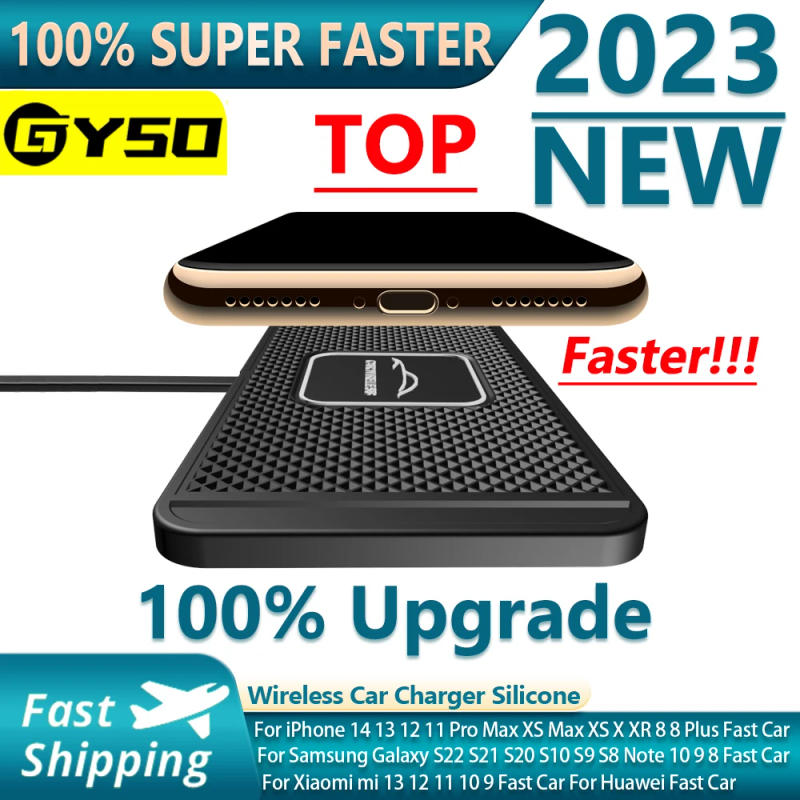 Description Picture 2 of itemCar Wireless Charger Silicone Non Slip Pad for iPhone 14 13 12 Pro Max Samsung Car Wireless Phone Chargers Fast Charging Station