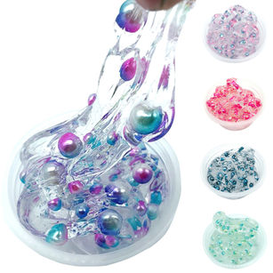 Clear Crystal Slime Multicolor Beads Fluffy Soft Clay Decompression Kids Toy