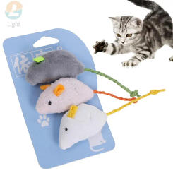 Interactive Cat Toy 3PCS Faux Furry Catnip Mice Toy Bite Resistant Mouse Kitten Chew Toy For Indoor Play Fetch