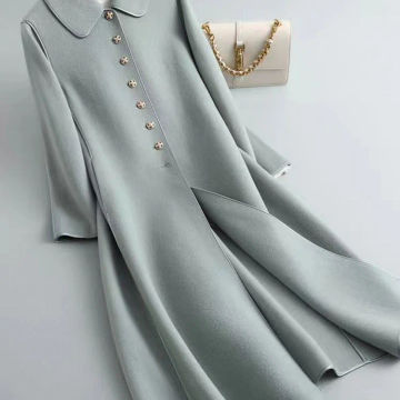 Elegant Wool Blends for Women Long Sleeve Streetwear Fashion Jackets Slim Solid Turn Down Collar 2023 New Autumn Winter Coats