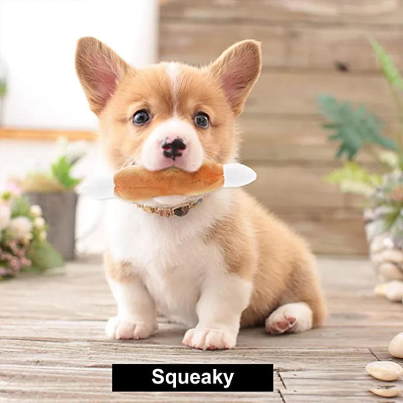 Description Picture 4 of itemPuppy Dog Chew Toys Cute Plush Stuffed Squeaky Dog Toys Puppy Cat Tugging Interactive Quack Sound Toy Peluche Dogs Supplies