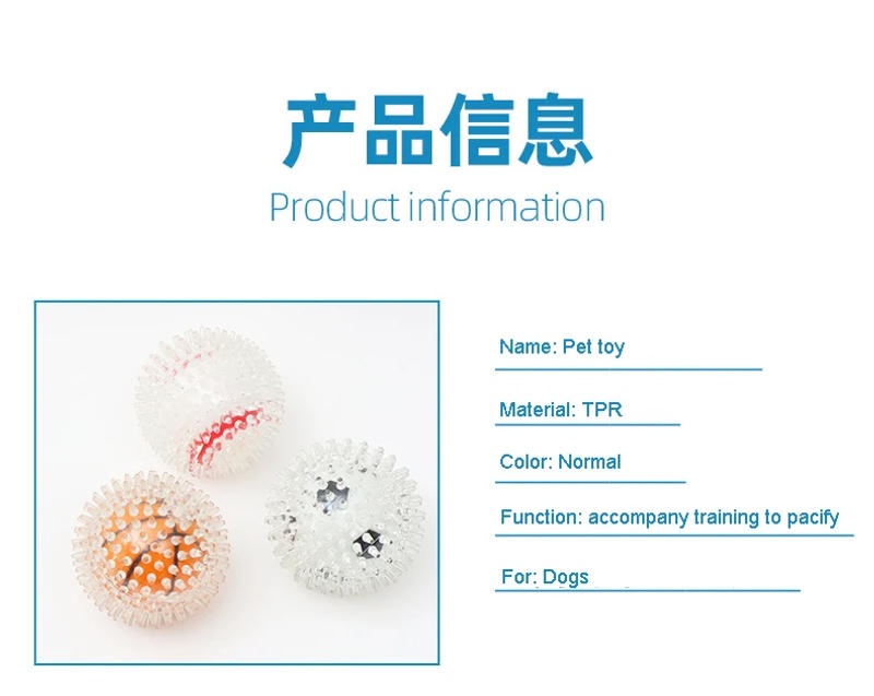 Description Picture 2 of itemTPR New Materials Dog Toys Pet Interactive Toys Molar Cleaning Basketball Spike Chewing Interactive Training Ball Pet Items