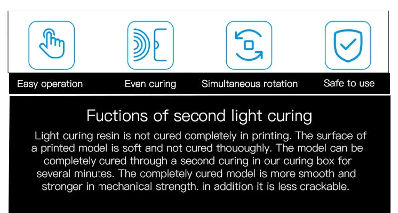 Description Picture 3 of itemVanshape 405nm Wavelength Desktop UV Curing Box For Photosensitive Resin 3D Printer