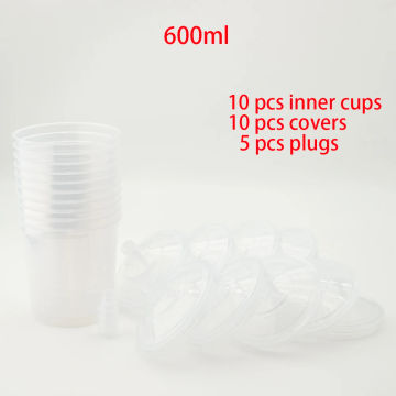 10/20/30/50pcs Bulk Sale Spray Gun Paint Tank Spray Gun Mixing Cup 165/400/600ml Disposable Measuring Cup Type H/O Quick Cup