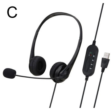 3.5mm/USB Computer Laptop Headphone with Noise Cancelling Microphone Chatting Network Teaching Video Conferencing Wired Headset