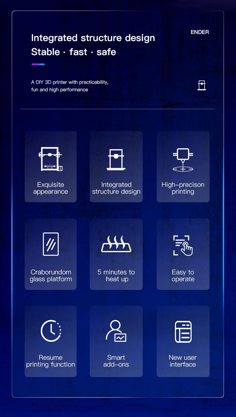 Description Picture 3 of itemCREALITY 3D Printer Ender 3 V2/Ender 3V2 NEO/Ender 3S1/FDM Printer Smart Filament Sensor Self-assemble Printer Kit 32 Bit
