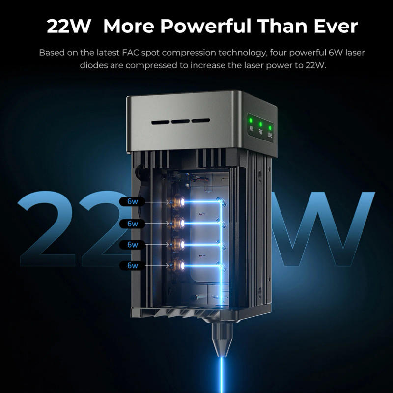 Description Picture 5 of itemCreality  Falcon Laser Engraver 10W/22W Laser Power with 400x415mm Engraving Area  Suitable for Cardboard Wood Bamboo Leather