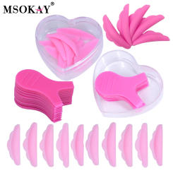 MSOKAY Reusable Eyelash Perming Rods Silicone Perm Pad Y Lash Brush Curler Applicator Eye Lashes Lifting Tools Makeup Kit