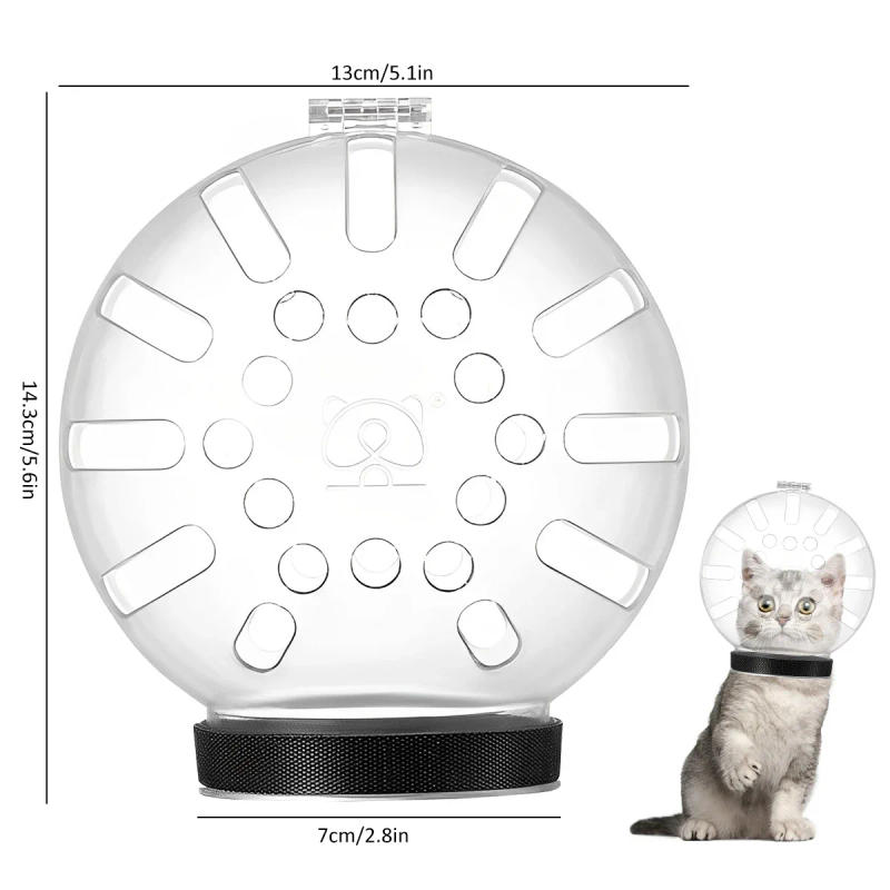 Description Picture 6 of itemCat Muzzle Anti-Bite Grooming Breathable Space Hood Anti-Licking Transparent Kitten Astronaut Helmet for Small Pets Supplies