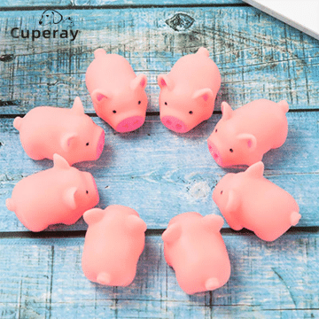 5pcs Cute Pink Pig Pet Toys Squeeze Squeaky Chew Training Funny Interactive Games Toy Soft Rubber Mini Toy Dog Supplies New