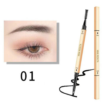 EyeBrow Pen Gold Bar Shape Automatic Rotation Brow Tint Enhancer Double Head Eye Makeup Pencil Natural Sweatproof Slim Pen