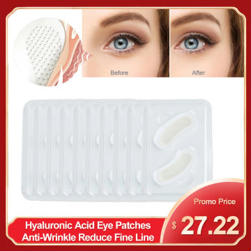 10Pairs/Set Hyaluronic Acid Collagen Gel Eye Patches With Microneedle Deep Moisturizing Anti-Wrinkle Dark Circles Under Eye Mask