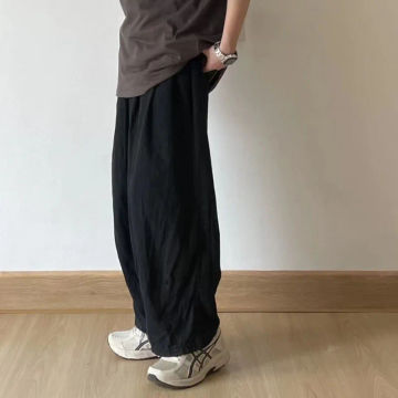 Deeptown Japanese Oversized Women's Pants Gray Harajuku Style Baggy Fall Clothes Man Vintage Wide Leg Black Trousers Streetwear