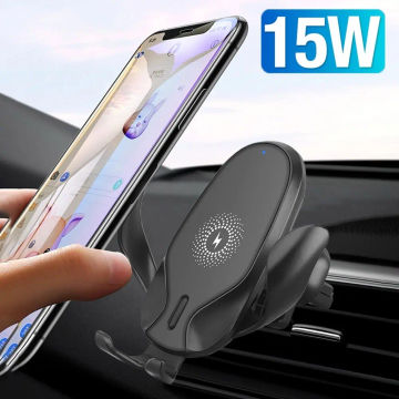 15W Wireless Charger Car Phone Holder In Car Air Vent Mount For iPhone 14 13 12 X Pro Max Xiaomi Huawei Fast Charging