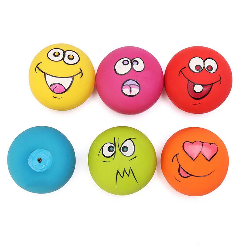 Description Picture 5 of itemRubber Dog Puppy Pet Play Squeaky Ball Chewing Toys with Face Fetch Bright Balls Pet Dog Supplies Puppy Popular Toys