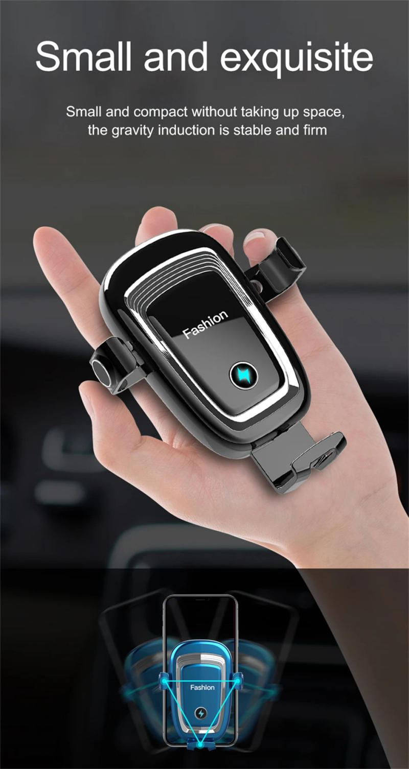 Description Picture 4 of item15W Wireless Charger Car Holder Mount S19 Qi Fast Chargers Gravity Induction Big Coil Air Vent Vehicle Phone Charger Stand