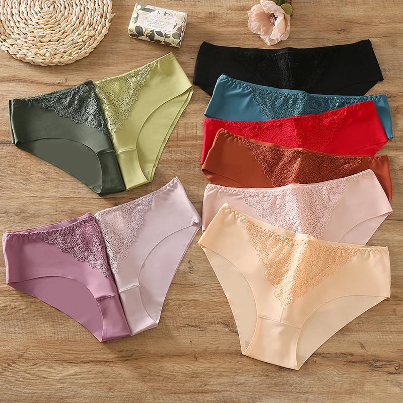 Description Picture 3 of itemBZEL 10PCS/Set Women's Panties Exquisite Sweet Lace Underwear Sexy Lingerie Silk Satin Briefs Woman Comfort Breathable Underpant