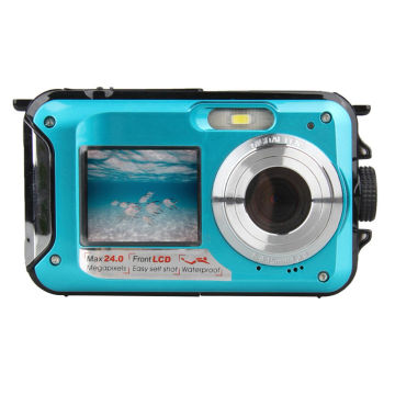 Waterproof Anti-Shake Digital Camera 1080P Full HD Selfie Video Recorder for Underwater DV Recording Present