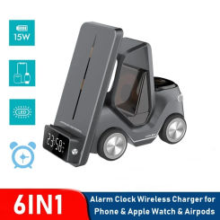 Forklift Design Universal Wireless Charger Station For Smart Watch Car Design Night Light Charging Station