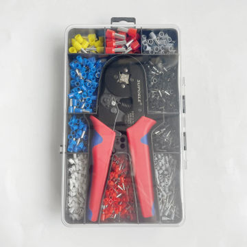 New Design HSC8 6-4A Wire Hand Crimping Tool Crimper Pliers Kit With 1200 PCS Insulated Terminal Blocks Wire Ferrules Box