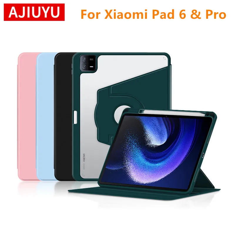 Description Picture 2 of itemAJIUYU Case For Xiaomi Pad 6 Pro Cover 2023 Mi Pad6 With Pen Slot 11inch Transparent 360 Degree Rotation Tablet Protective Shell
