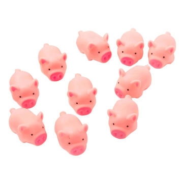 10pcs Pet Toy Cute Pink Pig Squeeze Squeaky Sound Soft Rubber Mini Toy Chew Interactive Games Training Funny Toy Pet Supplies