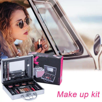 All-in-1 Long-Lasting Makeup Set Including Lipstick Eyeshadow Brush Eye Pencil Mascara Mirror Multifunctional Cosmetic Box