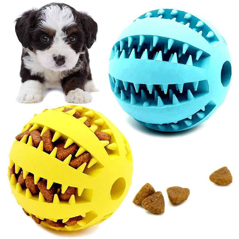 Description Picture 2 of itemDog Toys Stretch Rubber Leaking Ball Funny Interactive Pet Tooth Cleaning Balls Bite Resistant Chew Toys 5cm/6cm/7cm/9cm/11cm