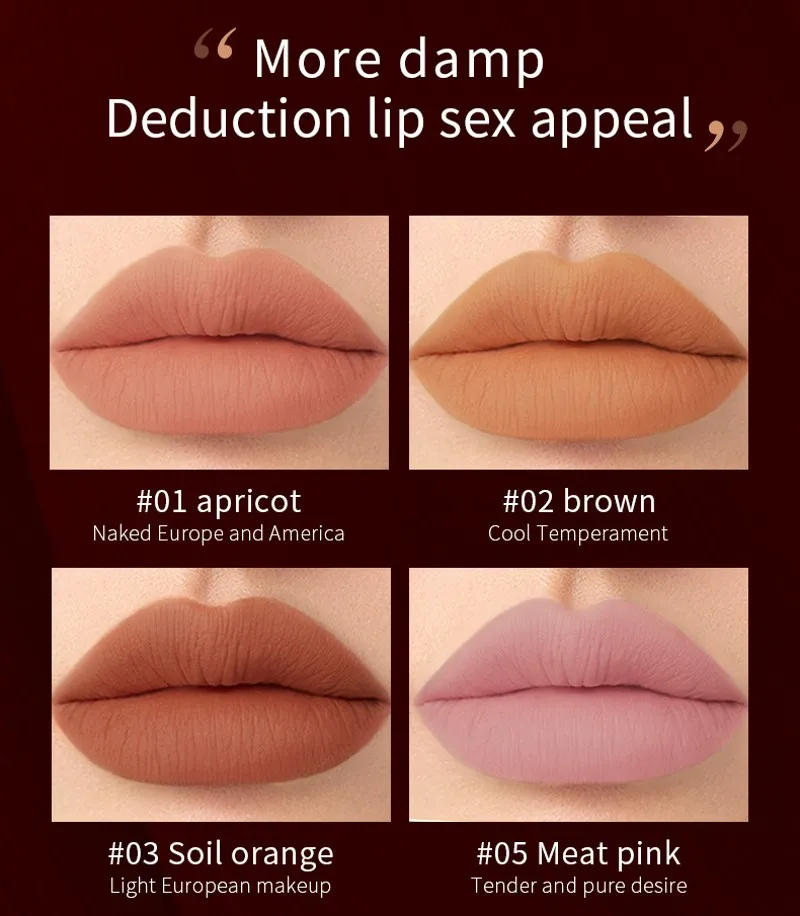 Description Picture 5 of itemWaterproof Matte Velvet Lipstick 12 Colors Long Lasting Red Pink Lipsticks Non Stick Nude Series Lip Tint Cosmetic Makeup