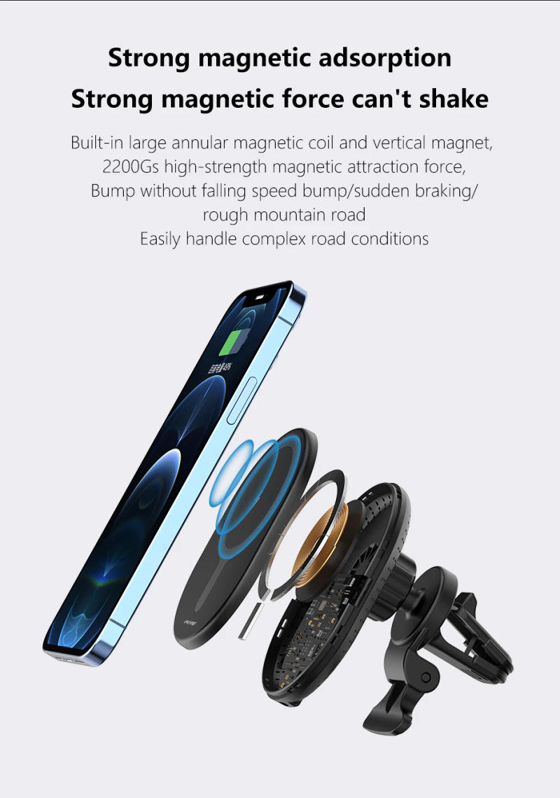 Description Picture 3 of itemMagnetic Wireless Car Charger Mount For IPhone 12 13 14 Samsung Xiaomi Mini Magsafe Fast Charging Station Air Vent Phone Holder