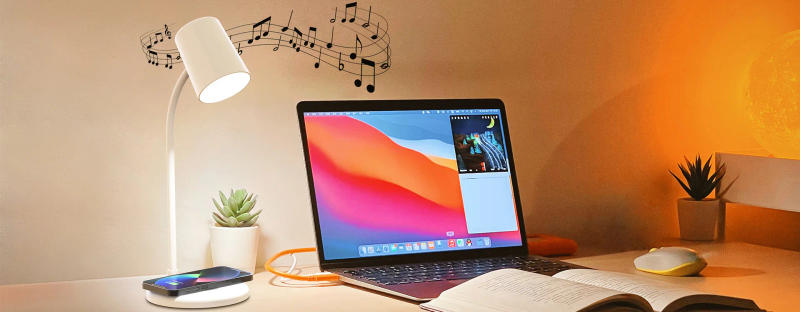 Description Picture 3 of itemWireless Charging Desk Lamp Bluetooth Speaker 3 in 1 Night Light USB Charging LED Desk Lamp Bluetooth Audio Wireless Charger