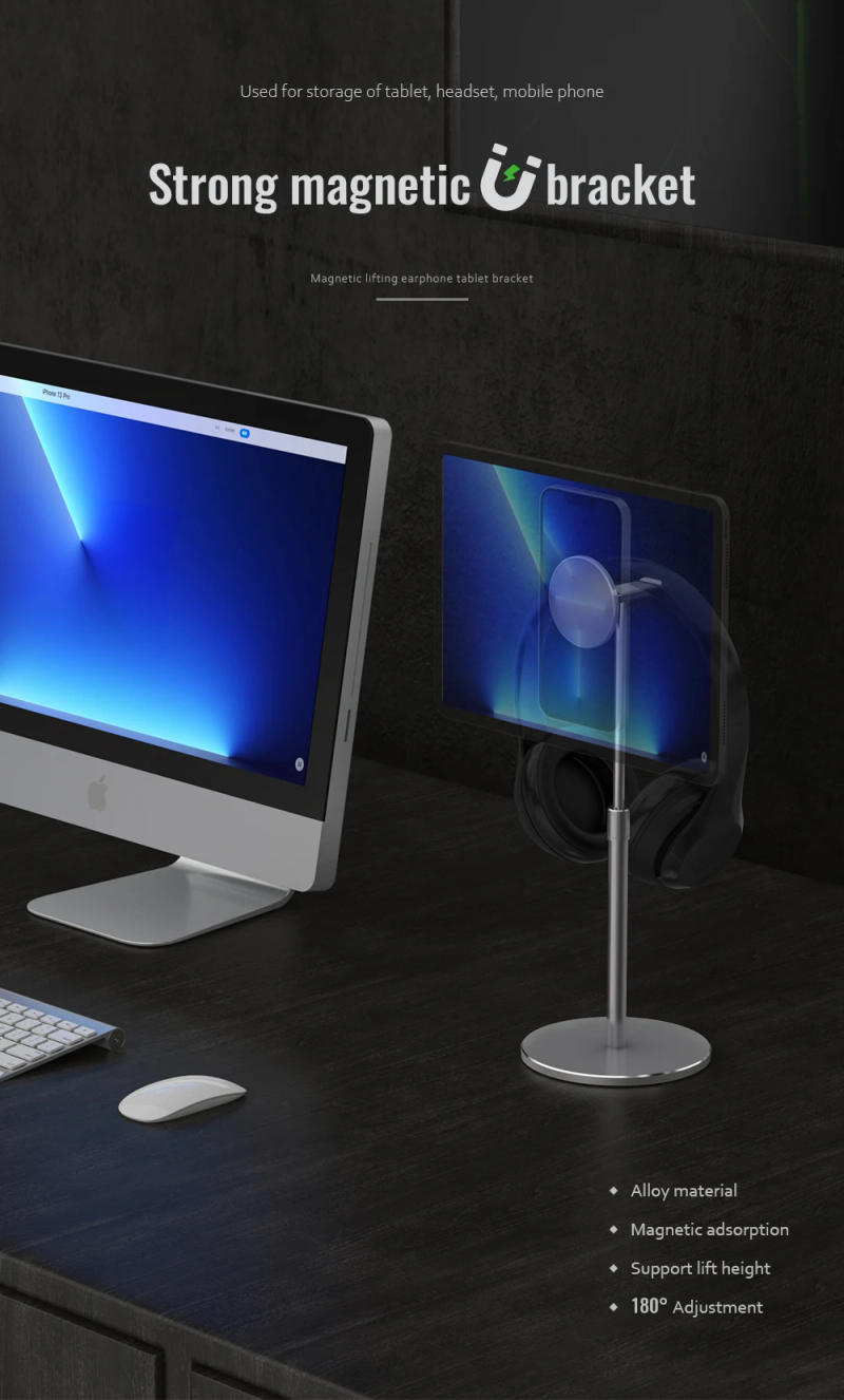 Description Picture 2 of itemEGYAL for iPad Accessories for iPad Stand Magnetic 360 Degrees of Freedom to Adjust Tablet Holder for iPad Pro Air 2022