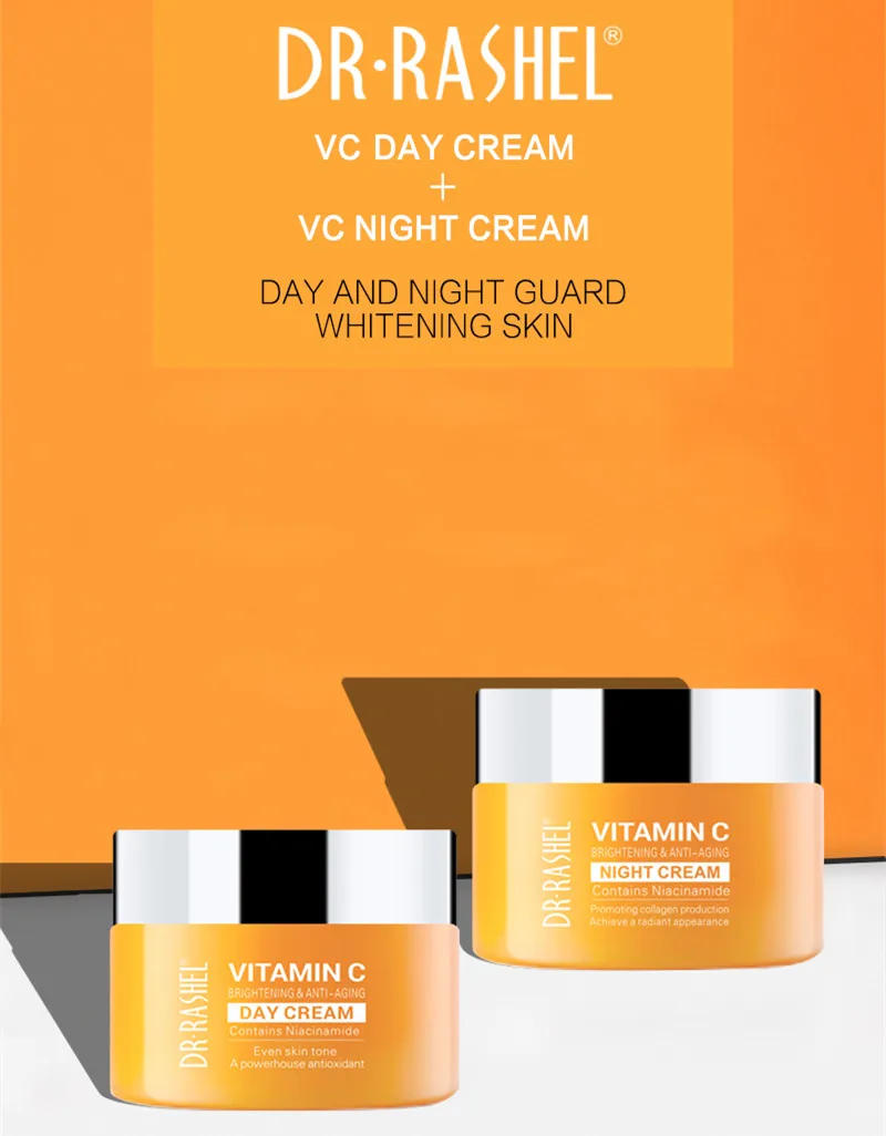 Description Picture 2 of itemDR.RASHEL Vitamin C Brighten Face Whitening Cream Skin Revitalizer Moisturizing Anti-aging Facial Rejuvenating Day Night Cream